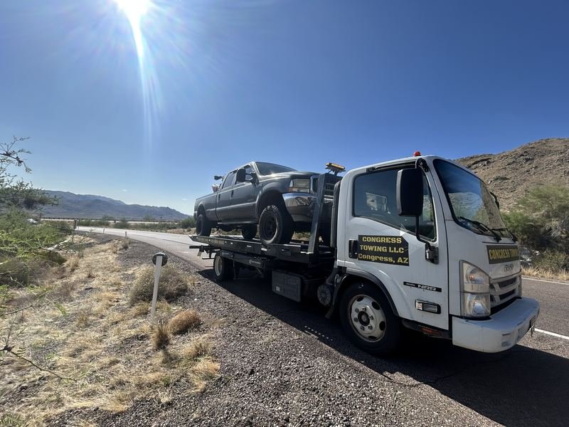 Ford Super Duty recovered on the highway