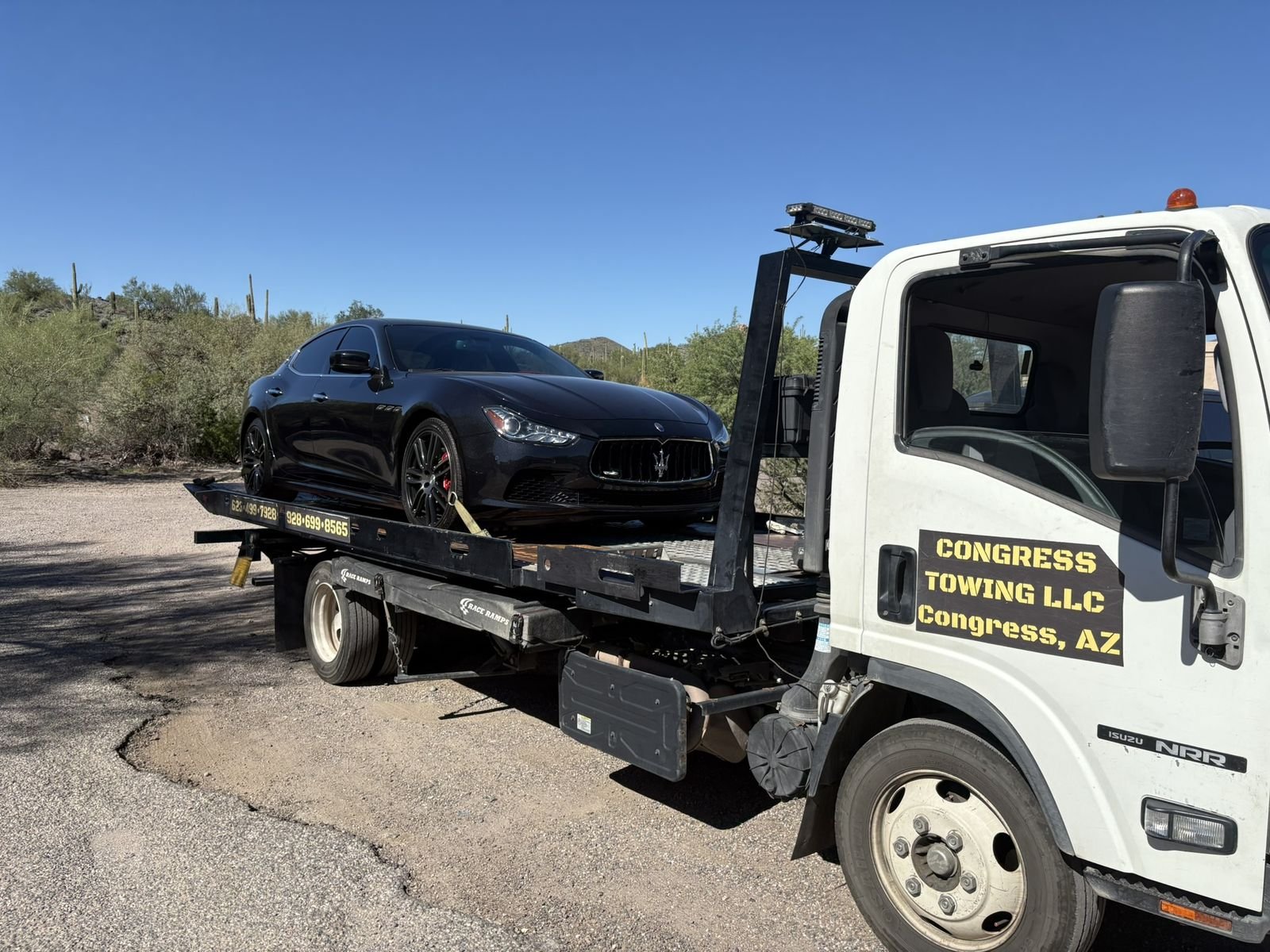 Maserati Ghibli moved on a clean flatbed